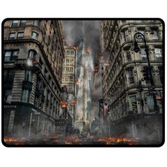 Destruction War Conflict Death Double Sided Fleece Blanket (medium)  by Celenk