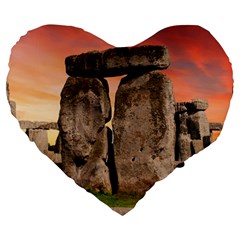 Stonehenge Ancient England Large 19  Premium Heart Shape Cushions by Celenk