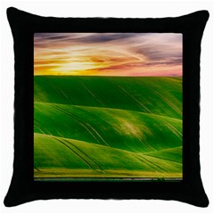 Hills Countryside Sky Rural Throw Pillow Case (black) by Celenk