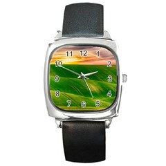 Hills Countryside Sky Rural Square Metal Watch by Celenk