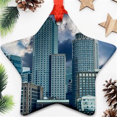 Tower Blocks Skyscraper City Modern Ornament (star) by Celenk