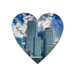 Tower Blocks Skyscraper City Modern Heart Magnet by Celenk