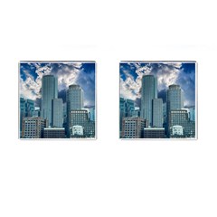 Tower Blocks Skyscraper City Modern Cufflinks (square) by Celenk