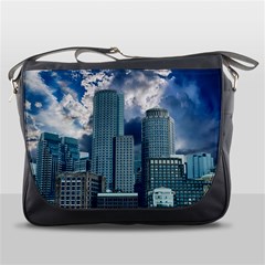 Tower Blocks Skyscraper City Modern Messenger Bags by Celenk