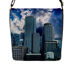 Tower Blocks Skyscraper City Modern Flap Messenger Bag (l)  by Celenk