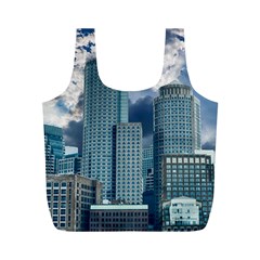 Tower Blocks Skyscraper City Modern Full Print Recycle Bags (m)  by Celenk