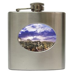 Mountain Snow Landscape Winter Hip Flask (6 Oz) by Celenk