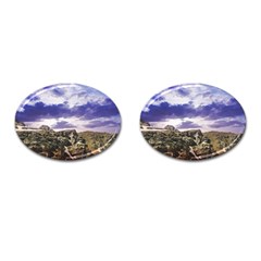 Mountain Snow Landscape Winter Cufflinks (oval) by Celenk