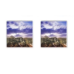 Mountain Snow Landscape Winter Cufflinks (square) by Celenk