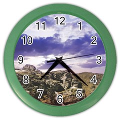 Mountain Snow Landscape Winter Color Wall Clocks by Celenk