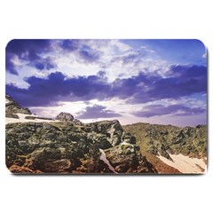 Mountain Snow Landscape Winter Large Doormat  by Celenk