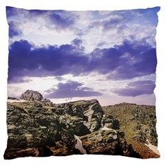 Mountain Snow Landscape Winter Large Cushion Case (one Side) by Celenk