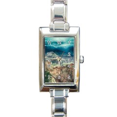 Canyon Mountain Landscape Nature Rectangle Italian Charm Watch by Celenk