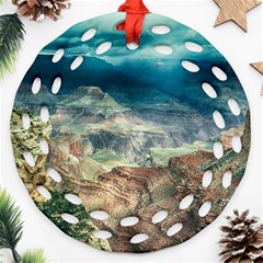 Canyon Mountain Landscape Nature Round Filigree Ornament (two Sides) by Celenk