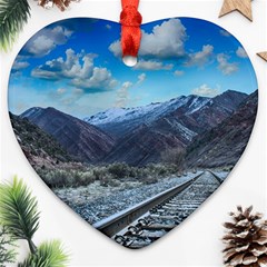 Nature Landscape Mountains Slope Heart Ornament (two Sides) by Celenk