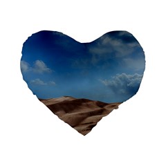 Sand Dune Desert Landscape Dry Standard 16  Premium Heart Shape Cushions by Celenk