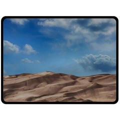 Sand Dune Desert Landscape Dry Double Sided Fleece Blanket (large)  by Celenk