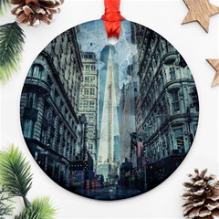 Storm Damage Disaster Weather Round Ornament (two Sides) by Celenk