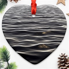 Texture Background Water Heart Ornament (two Sides) by Celenk