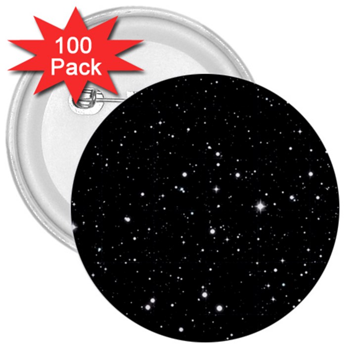 Black Background Texture Stars 3  Buttons (100 pack) 