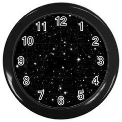 Black Background Texture Stars Wall Clocks (black) by Celenk