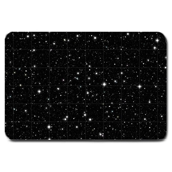 Black Background Texture Stars Large Doormat 