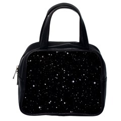 Black Background Texture Stars Classic Handbags (one Side) by Celenk