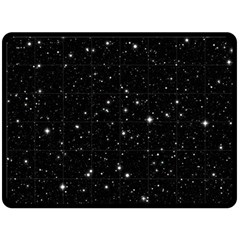 Black Background Texture Stars Fleece Blanket (large)  by Celenk