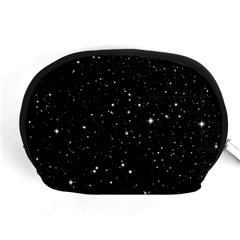 Black Background Texture Stars Accessory Pouches (medium)  by Celenk