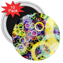 Background Texture Rings 3  Magnets (10 Pack)  by Celenk