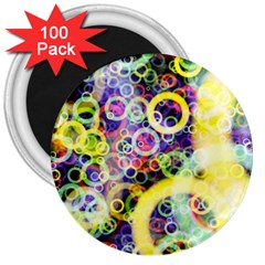 Background Texture Rings 3  Magnets (100 Pack) by Celenk