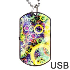 Background Texture Rings Dog Tag Usb Flash (one Side) by Celenk