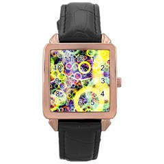 Background Texture Rings Rose Gold Leather Watch 