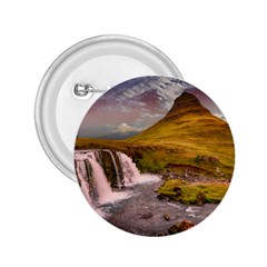 Nature Mountains Cliff Waterfall 2.25  Buttons