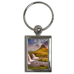 Nature Mountains Cliff Waterfall Key Chains (Rectangle) 