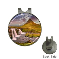 Nature Mountains Cliff Waterfall Hat Clips with Golf Markers