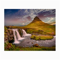 Nature Mountains Cliff Waterfall Small Glasses Cloth