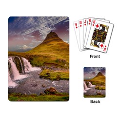 Nature Mountains Cliff Waterfall Playing Card