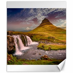 Nature Mountains Cliff Waterfall Canvas 8  x 10 