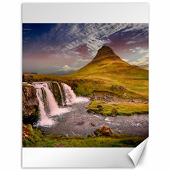 Nature Mountains Cliff Waterfall Canvas 12  x 16  