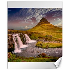 Nature Mountains Cliff Waterfall Canvas 16  X 20   by Celenk