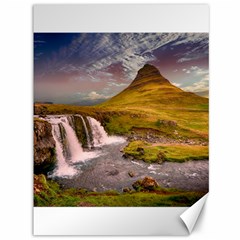 Nature Mountains Cliff Waterfall Canvas 36  x 48  