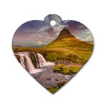 Nature Mountains Cliff Waterfall Dog Tag Heart (Two Sides) Front