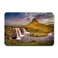 Nature Mountains Cliff Waterfall Small Doormat 