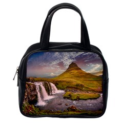 Nature Mountains Cliff Waterfall Classic Handbags (One Side)