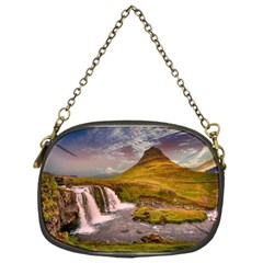 Nature Mountains Cliff Waterfall Chain Purses (One Side) 