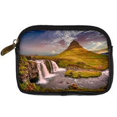 Nature Mountains Cliff Waterfall Digital Camera Cases