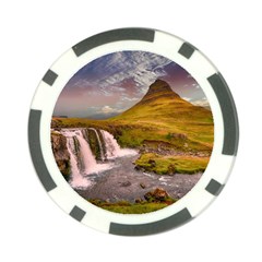 Nature Mountains Cliff Waterfall Poker Chip Card Guard (10 Pack) by Celenk