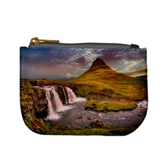 Nature Mountains Cliff Waterfall Mini Coin Purses