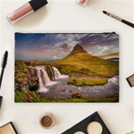 Nature Mountains Cliff Waterfall Cosmetic Bag (Large)  Back